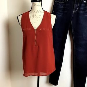 📌3/$20-PaperMoon Brick Red Sleeveless Top